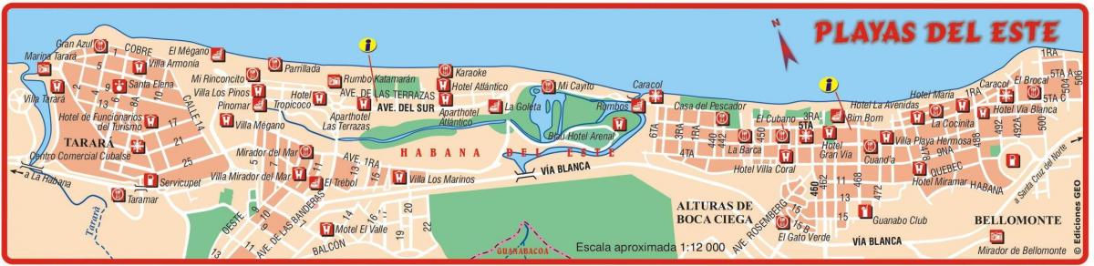แผนที่ของ playa ลบ este คิวบา