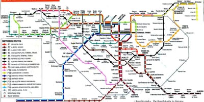 แผนที่ของฮาวานา(คิวบา)นรถบัส